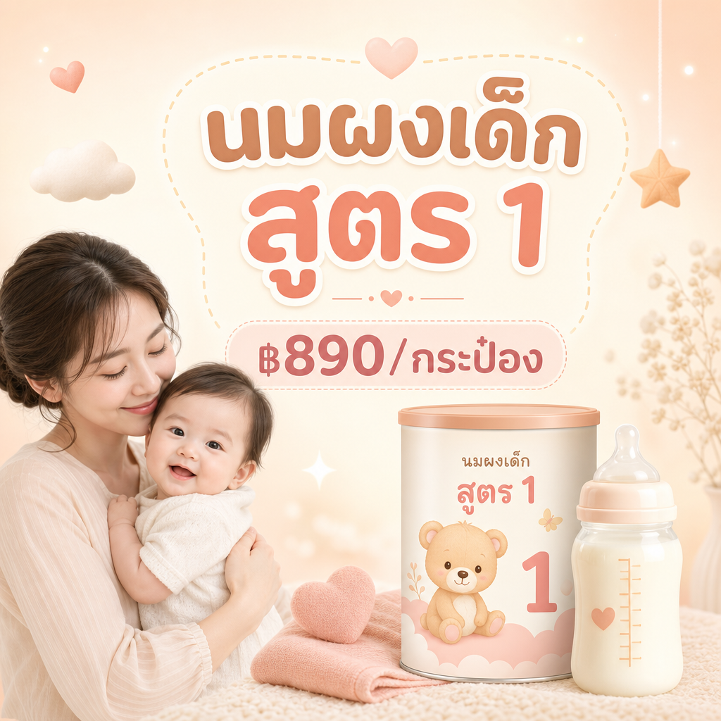 AI-generated Thai mom & baby ad mockup