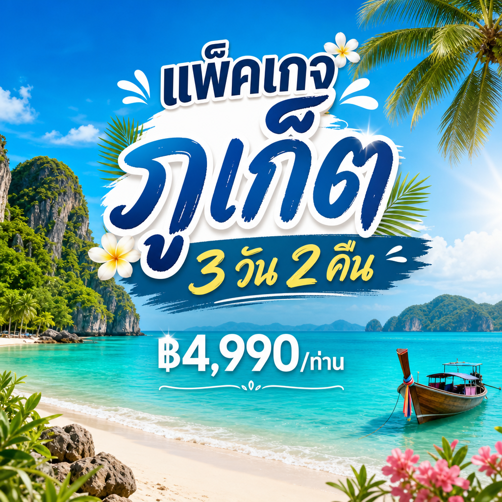 AI-generated Thai travel package ad mockup
